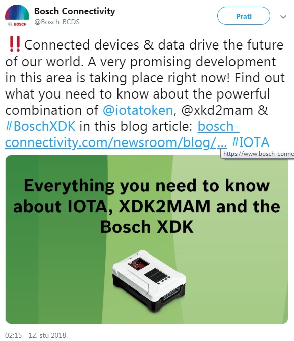 Bosch Announces Partnership With Iota The Blockchain Land